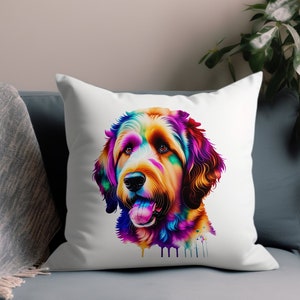 Goldendoodle Pillow Cover, Home Decoration Throw Pillowcase, Goldendoodle Pillow Case, Goldendoodle Lover Custom Color Match, COVER ONLY