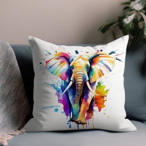 Elephant Pillow Cover, Decorative Throw Bedding Pillow Cover