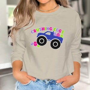 Cute Easter Crushing Eggs Sweatshirt Shirt Or Hoodie, Happy Easter Bunny Day Tshirt Retro Gift For Her Matching Tee, Sweatshirt Gift for Mom