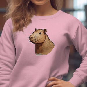 Capybara Sweatshirt, Capybara Shirt, Rodent Lover, Cute Animal Clothes, Capybara Crewneck Sweatshirt, Animal Shirts, Capybara Clothes
