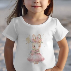 Adorable Rabbit Shirt Bodysuit- Baby Girl Bodysuit, Perfect Baby Shower or New Baby Gift, Made from Cute and UltraSoft Cotton, Adorable Kids