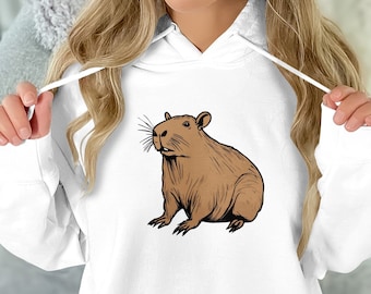 Capybara Crewneck Sweatshirt, Capybara Sweatshirt, Capybara Shirt, Rodent Lover, Cute Animal Clothes, Animal Shirts, Capybara Clothes
