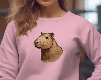 Capybara Sweatshirt, Capybara Shirt, Rodent Lover, Cute Animal Clothes, Capybara Crewneck Sweatshirt, Animal Shirts, Capybara Clothes