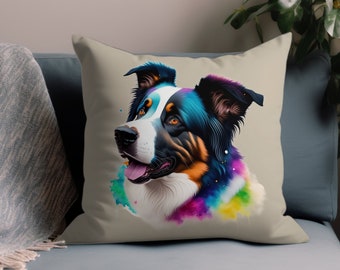 Border Collie Pillow Cover, Border Collie Home Decoration Throw Pillowcase, Bedroom Decorative Pillow Case, Custom Color Match, COVER ONLY