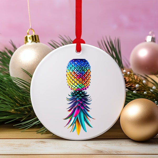 Swinger Round Ceramic Christmas Ornament, Xmas Tree Decor, Trendy Swinger Gift, Holiday Tree Decor Swingers Lifestyle