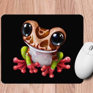 Cute Smiling Frog Mouse Pad Desk Aesthetic Mouse Pad Gift For Her  Accesories Decor Gaming Room Trippy Hippie Office Accessory
