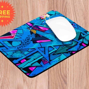 Blue Graffiti Mouse Pad