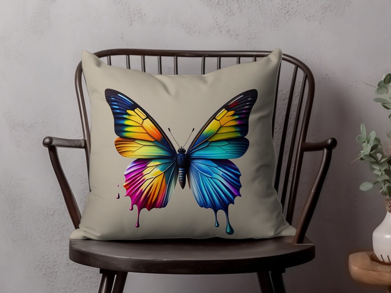 Butterfly Pillow Case, Butterfly Pillowcase, Butterfly Throw Pillow Case, Butterfly Decorative Pillow, Color Match Custom Color, COVER ONLY image 6