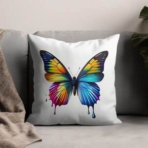 Butterfly Pillow Case, Butterfly Pillowcase, Butterfly Throw Pillow Case, Butterfly Decorative Pillow, Color Match Custom Color, COVER ONLY image 5