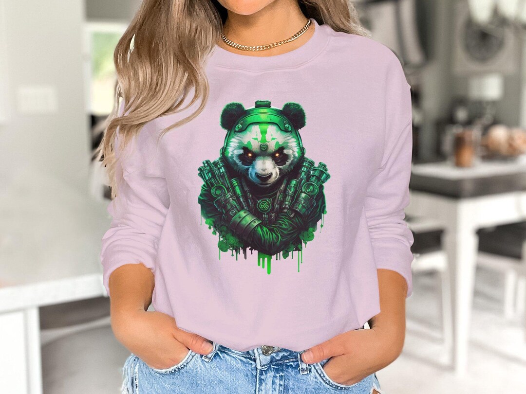 Panda Rave Cyberpunk Panda Hoodie Streetwear Unisex Techwear Sweatshirt Futuristic ...