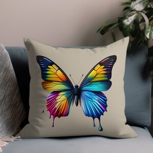 Butterfly Pillow Case, Butterfly Pillowcase, Butterfly Throw Pillow Case, Butterfly Decorative Pillow, Color Match Custom Color, COVER ONLY image 3