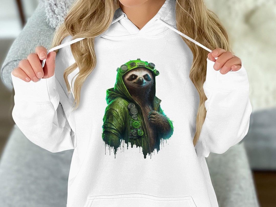 Cyberpunk Sloths Hoodie Streetwear Unisex Techwear Sweatshirt