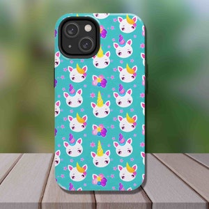 Kawaii Phone Unicorns Case Aesthetic Preppy iPhone 14 iPhone 13 Full Protection Tough Case