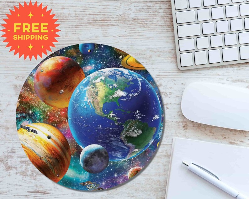 Mouse Pad Space Planets Aesthetic Room Decor Non-slip Mousepad Cute ...