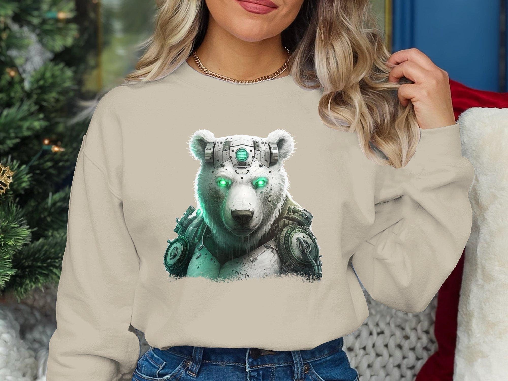 Polar Rave Cyberpunk Polar Bear Hoodie Streetwear Unisex Techwear Sweatshirt ...