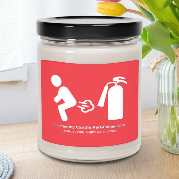 Emergency Fart Extinguisher Candle, Light Up Laughter With Our Non-Toxic Eco-Friendly Soy Candle, 5 Lasting Scents, Hilarious Perfect Gift!