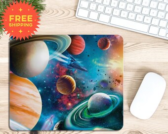 Mouse pad espaço vôo estética decoração do quarto antiderrapante mousepad bonito espaço decoração tapete de mesa acessórios de decoração de escritório em casa presente de jogos