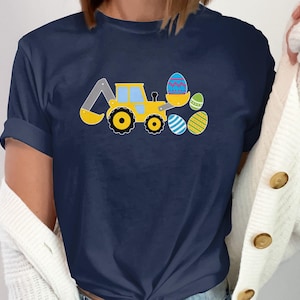 Cute Easter Egg Bulldozer Sweatshirt Shirt Or Hoodie, Happy Easter Bunny Day Tshirt Retro Gift For Her Matching Tee, Sweatshirt Gift for Mom