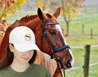Embroidered Equestrian Ball Cap, Horse Hat, Horse Lover Gift, Barn Gear
