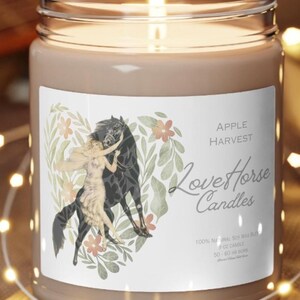 LoveHorse Candles for the Horse, Aromatherapy Soy Candle 9oz, Relaxing Candle for Horse Lovers, Unique Gift Idea, Home Decor, Scented Candle