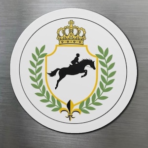 Jumper Horse & Rider Car Magnet: Equestrian Gift