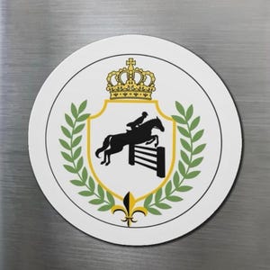 Jumper Horse and Rider Car Magnet: Equestrian Trailer Decor