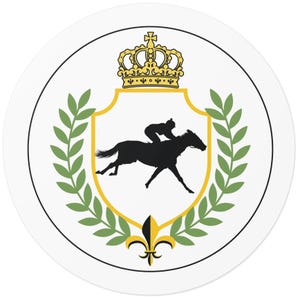 Equestrian Racing Crown & Laurel Round Vinyl Decals, Horse Stickers, Horseback Rider Decals