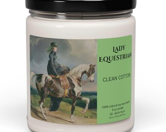 Lady Equestrian Soy Candle: Clean Cotton Scent, 9 oz