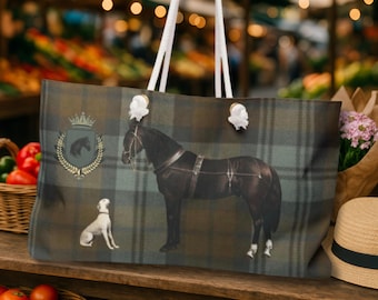 Equestrian Horse & Dog Weekender Bag, Horse Tote