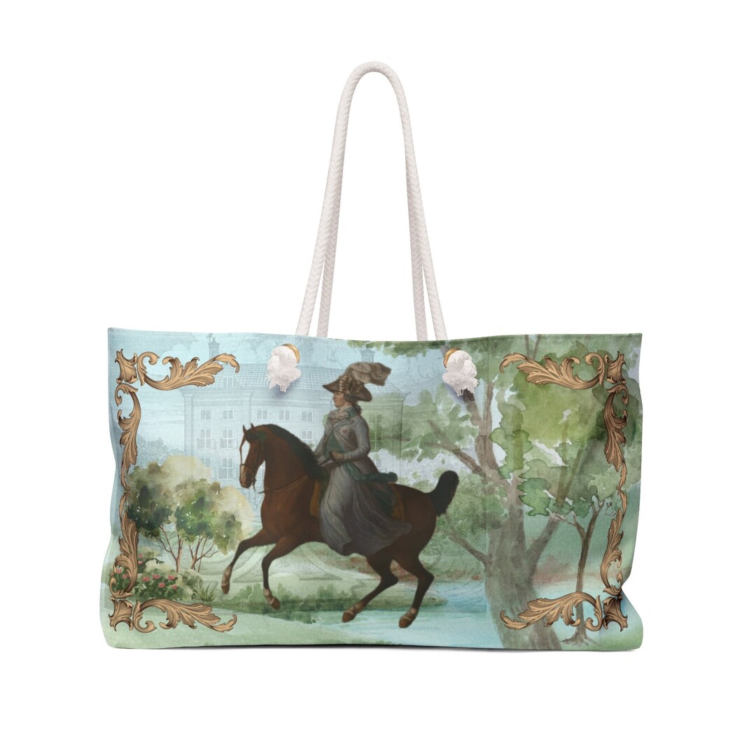 MVZX Horse Lover Canvas Tote Bag - Equestrian Design, Reusable Shopping Bag, 16.55x13.7 Inches, Cowgirl Gift - View #10