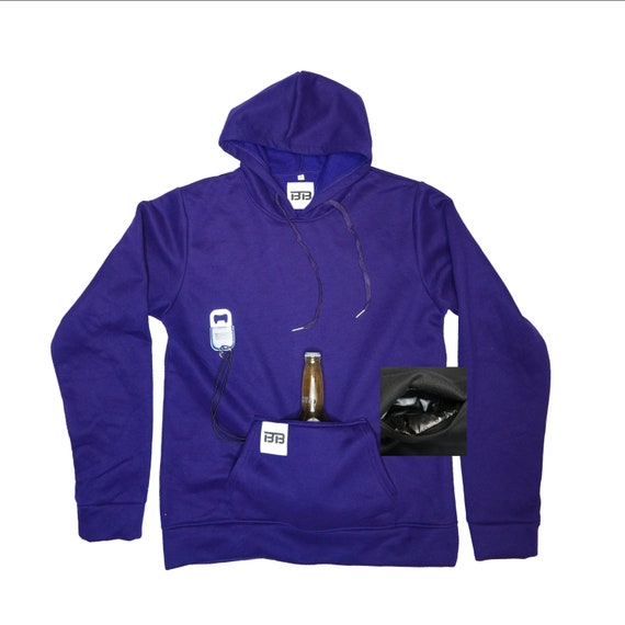 Beer Pocket Hoodie Beer Hoodie Sweatshirt With Beer Pocket Hoodie Pouch Etsy Canada
