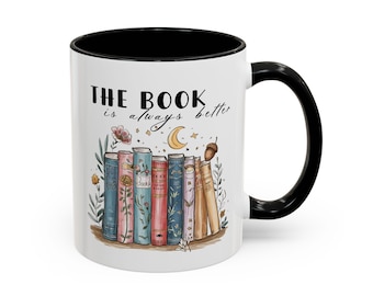 Tazza "Il libro è sempre meglio", tazza da caffè per amanti dei libri