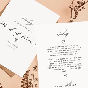 Bridesmaid Proposal Card Template, Printable Bridesmaid Proposal Card, Will You Be My Bridesmaid Card Download, Canva Template