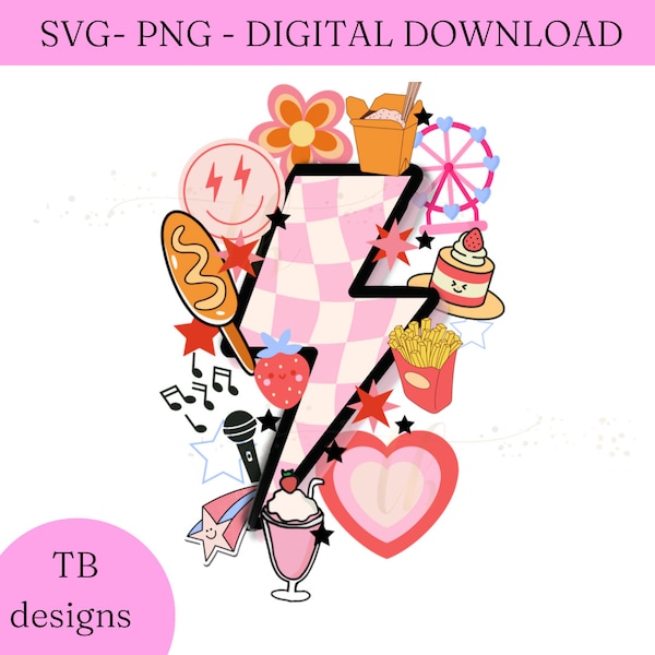 Strawberry Festival Retro lighting  Digital Download File PNG SVG plant city, corn dog, shortcake  Graphic Tee