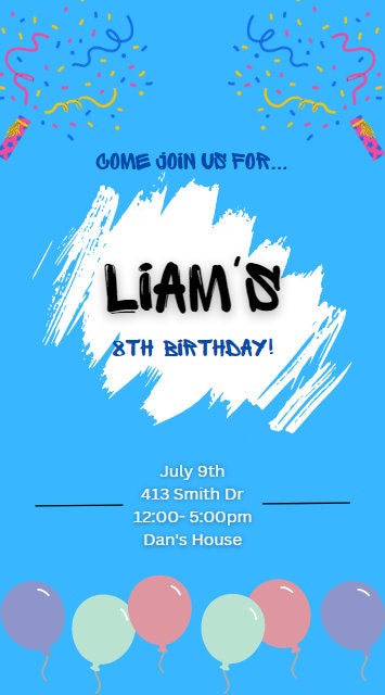 Boys Birthday Party Invite Template - Etsy