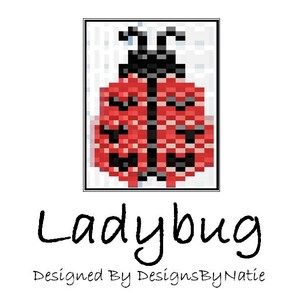 Valentines Ladybug Bead Pattern, Brick Stitch Pattern, Beaded Jewelry Charm Accessories, PDF Digital Download