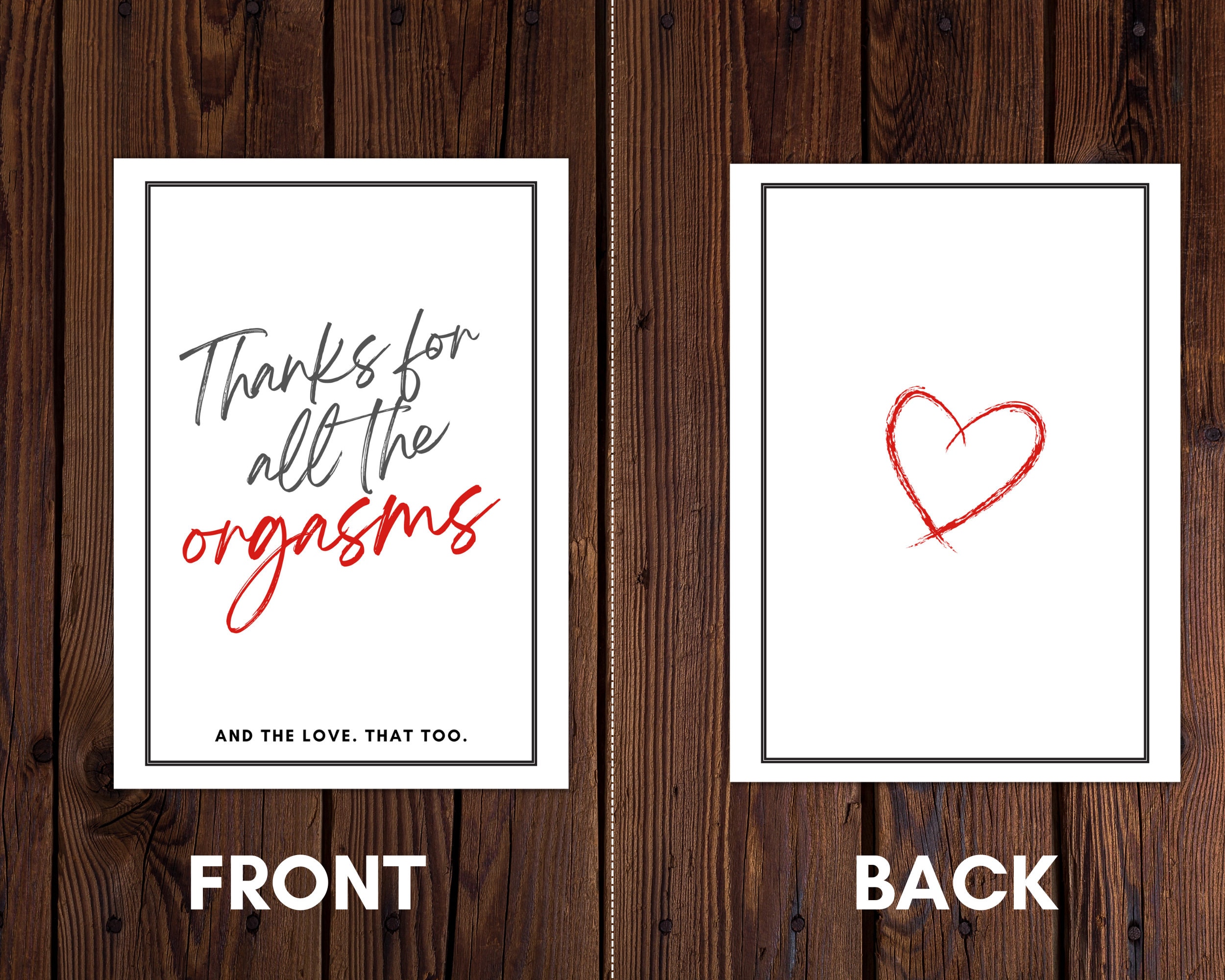 Thanks for All the Orgasms Thanks for All the Orgasms Printable Card
