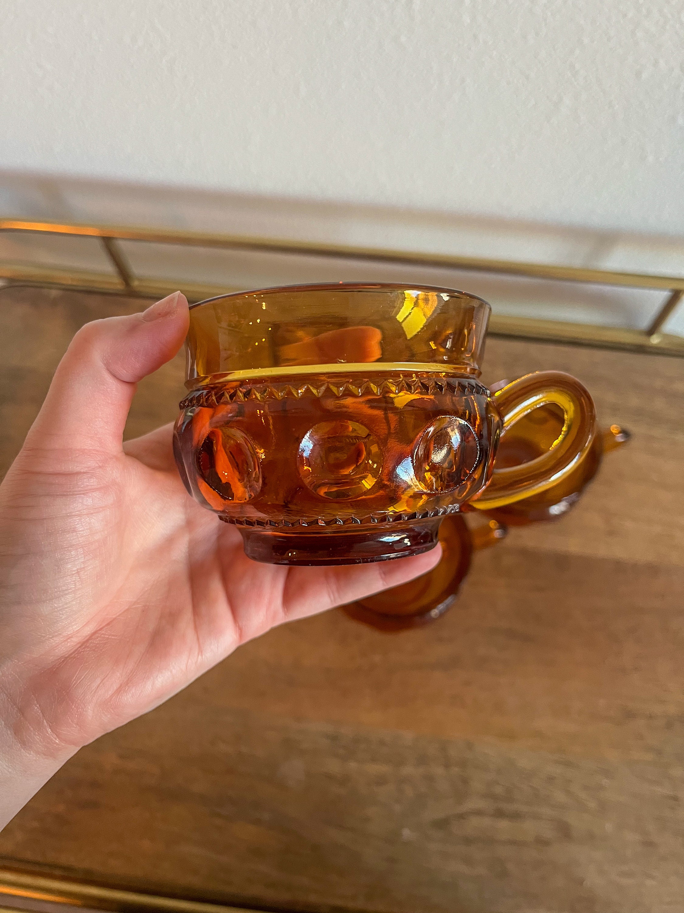 Amber Glass Cups 