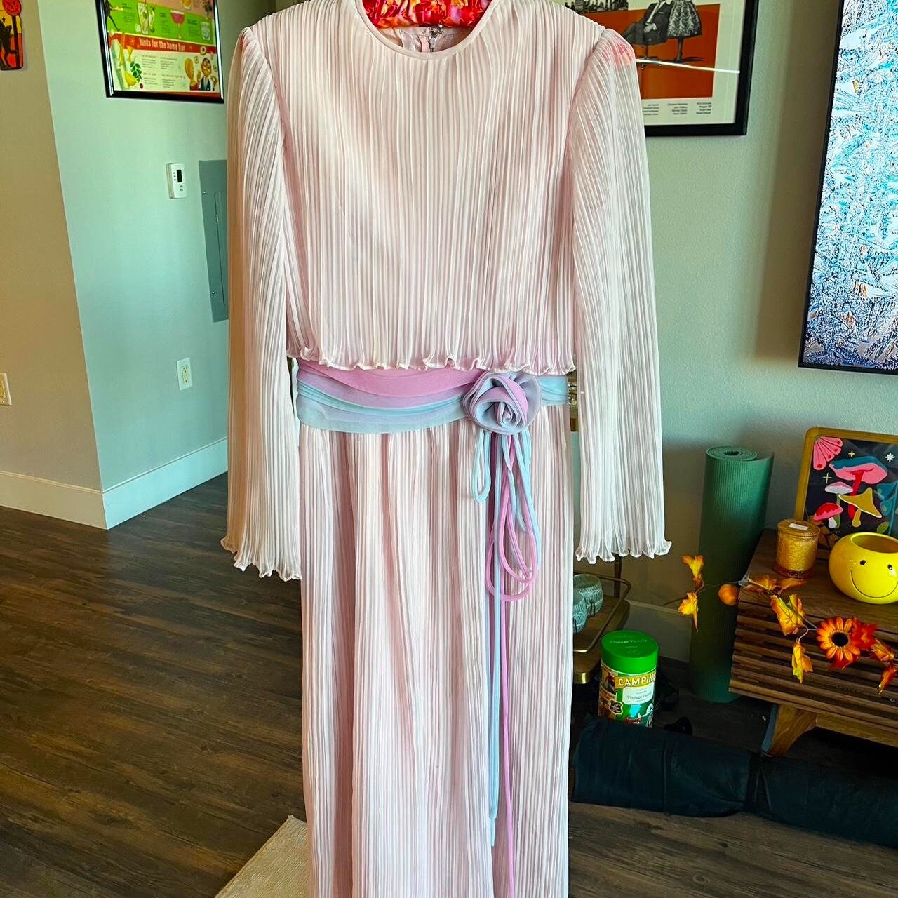 Vintage 70s Miss Elliette Pleated Dress Size S