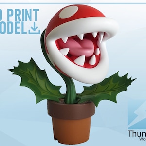 Piranhaplanta - 3D-utskrivbar staty - Thunder Workshop