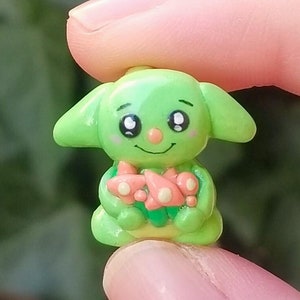 Green Kacheek Figure, Handmade Polymer Clay Figurine