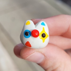 Clown Slug Cat Figure, Handmade Polymer Clay Figurine