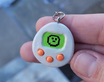 Tamagotchi Handmade Clay Keychain