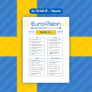 Eurovision 2024 Party Pack Party Bundle Eurovision Song Contest Party Game Eurovision Game Night Family Party Game ESC Malmö 2024 image 4