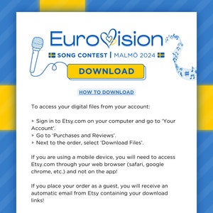 Eurovision 2024 Party Pack Party Bundle Eurovision Song Contest Party Game Eurovision Game Night Family Party Game ESC Malmö 2024 image 10