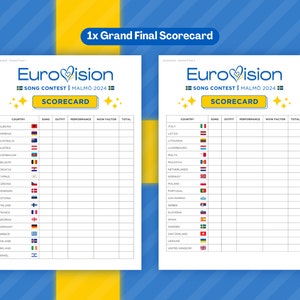 Eurovision 2024 Party Pack Party Bundle Eurovision Song Contest Party Game Eurovision Game Night Family Party Game ESC Malmö 2024 image 9