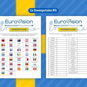 Eurovision 2024 Party Pack Party Bundle Eurovision Song Contest Party Game Eurovision Game Night Family Party Game ESC Malmö 2024 image 6