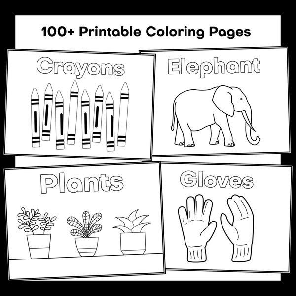 100+ Printable Coloring Pages For Children, Toddlers, Infants, Downloadable Children's Pictures, Animals, Nature, Objects, Learning Material