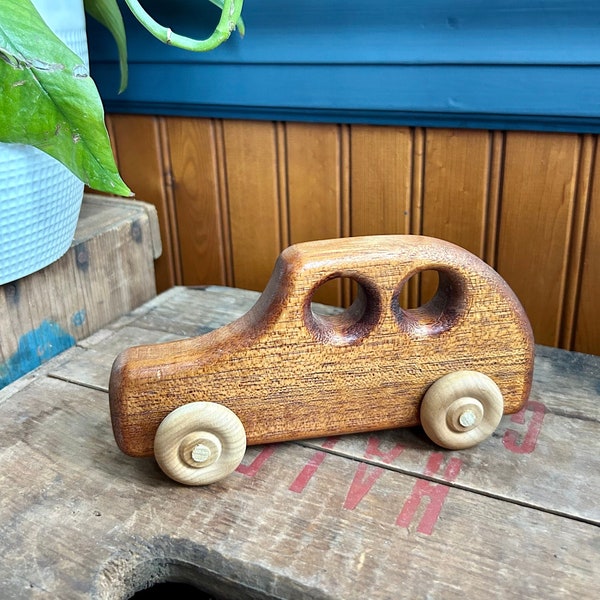 Vintage handmade wooden toy car