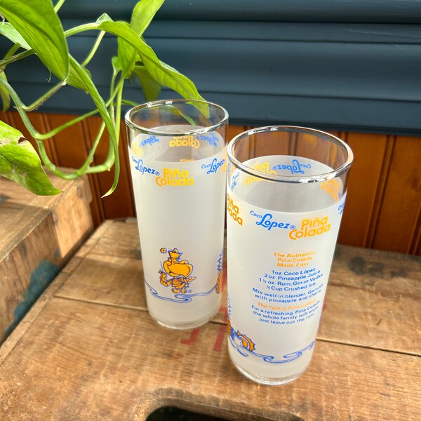 Piña Colada Glasses Etsy